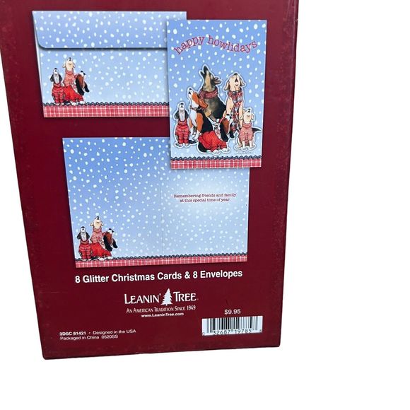 Holiday Cards Leanin Tree Cards Happy Howlidays 3D Howling Dogs 8 Each Open Box - Picture 4 of 7